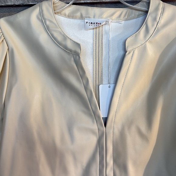 Cream Faux Leather top - Picture 9 of 11